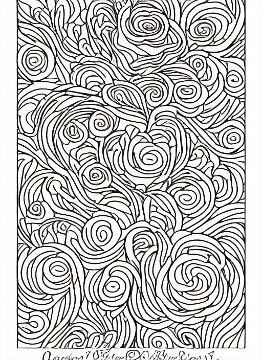 45997-1354084053-Line-art elegant design of a rose on white paper, coloring page for adult, van gogh style.webp
